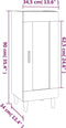 vidaXL - Dressoir - 34,5x34x90 - cm - bewerkt - hout - wit