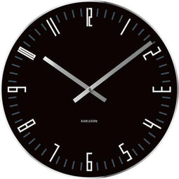 Karlsson wand of tafelklok Slim Index small glas met spiegelrand - Kleur - Zwart