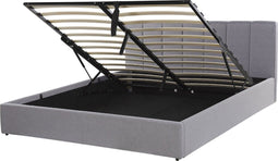 DREUX - Bed met opbergruimte - Lichtgrijs - 160 x 200 cm - Polyester
