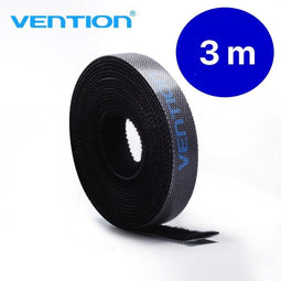 Vention Kabelbinders - Velcro Klittenband Hersluitbaar - 3 meter - zwart