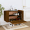 vidaXL - Wandschoenenkast - 70x35x38 - cm - massief - grenenhout - bruineiken