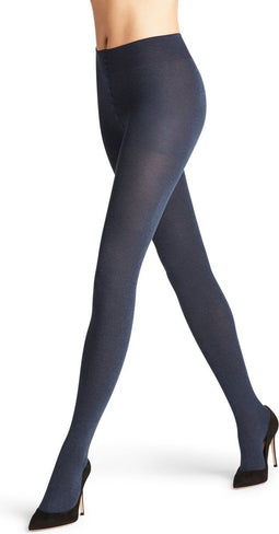 FALKE Family - Panty dames - 100 denier huidvriendelijk katoen - blauw 6499