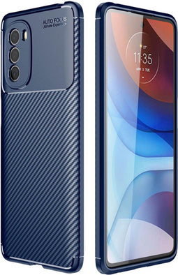 iMoshion Hoesje Geschikt voor Motorola Moto G31 Hoesje Siliconen - iMoshion Carbon Softcase Backcover - Blauw