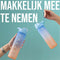 Hup Motivatie Drinkfles - Waterfles 1 Liter - Tijdmarkering en Drinktuit - Blauw/Oranje