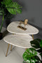 HSM Collection Salontafel Marseille Wit/Goud Marmer/Metaal Set van 2