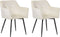 Set van 2 eetkamerstoelen JASMIN Fluweel Crème