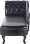 NIMES - Chaise longue - Zwart - Linkerzijde - Kunstleer