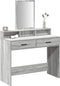 vidaXL - Make-uptafel - met - lades - - - Grijs - Sonoma - - - 100x41x140 - cm