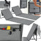 tectake® Strandmat - Set van 2 opvouwbare ligmatten - Verstelbare rugleuning - Grijs (2 stuks)