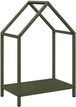 vidaXL - Brandhoutrek - 40x25x60 - cm - koudgewalst - staal - olijfgroen