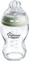 Tommee Tippee Natural Start glazen babyfles, tepelvormig voor natuurlijk zuigen, anti-koliek ventiel met langzame uitstroomsnelheid, bpa-vrij babyflessen, flesvoeding, 250 ml, 1 stuk, doorzichtig
