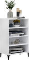 vidaXL - Dressoir - 57x35x90 - cm - bewerkt - hout - wit