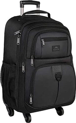 Reisrugzak met wielen - 17 inch laptoptrolley - waterbestendig en multifunctioneel - Zwart