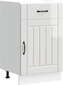vidaXL - Keuken - onderkast - Lucca - bewerkt - hout - hoogglans - wit