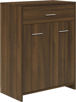 vidaXL - Badkamerkast - 60x33x80 - cm - bewerkt - hout - bruin - eikenkleur