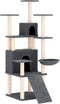 vidaXL - Kattenmeubel - met - sisal - krabpalen - 154 - cm - donkergrijs