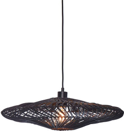 GOOD&MOJO Hanglamp Zanzibar - Rotan Zwart - Ø55cm - Modern - Hanglampen Eetkamer, Slaapkamer, Woonkamer