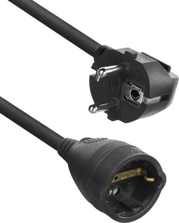 ACT AC2470 - Verlengsnoer 10 meter - Kinderbeveiliging - Zwart
