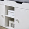 SoBuy FSR96-W - Schoenenbank - Gewatteerd kussen 2 planken 2 deuren - Wit