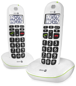 Doro PhoneEasy 110 - DECT telefoon - 2 handsets met grote toetsen en voorleesfunctie - Wit (2 stuks)