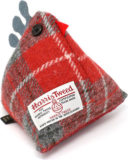 Deurstopper Kip Red/Grey - Harris Tweed - Handgemaakt - Caroline Wolfe Murray Scotland