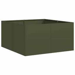 vidaXL - Plantenbak - 80x80x40 - cm - koudgewalst - staal - olijfgroen