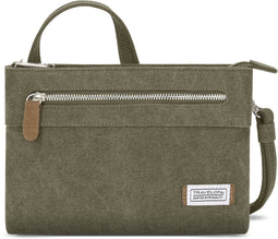 Travelon Heritage Compact Anti-diefstal Clutch - RFID mini-tas met slashbestendige band - Sage