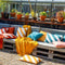 Dutch Decor - SANZENO - Outdoor Kussenhoes 45x45 cm - waterafstotend en uv-bestendig - gestreept - Golden Glow - wit en geel