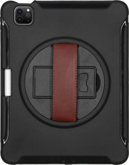 Tablet Hoes Geschikt voor iPad Air 5 (2022) /iPad Air 11 inch (2024) M2 / iPad Air 4 (2020) - Defender Backcover met strap - Zwart