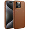 Accezz MagSafe Leather Backcover - Soft case - Krasbestendig - Bruin (iPhone 15 Pro Max)