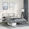 vidaXL - Bedframe - met - hoofdbord - metaal - zwart - 150x200 - cm