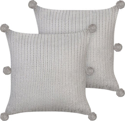 OCOTEA - Sierkussen set van 2 - Grijs - 45 x 45 cm - Katoen