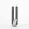 Annas collection - 2Pcs Grey Rustic Wax Taper Candle 23Cm Moving Flame Rem
