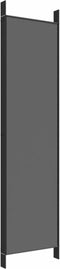 vidaXL - Kamerscherm - met - 5 - panelen - 250x200 - cm - stof - antracietkleurig
