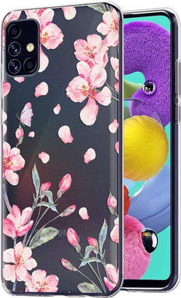 iMoshion Hoesje Geschikt voor Samsung Galaxy A51 Hoesje Siliconen - iMoshion Design hoesje - Roze / Transparant / Blossom Watercolor