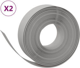 vidaXL - Tuinranden - 2 - st - 10 - m - 15 - cm - polyetheen - grijs
