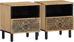 vidaXL - Nachtkastjes - 2 - st - 40x33x46 - cm - massief - mangohout