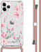 iMoshion iPhone 11 Pro - Hoesje met Koord - Verstelbaar Koord - Roze Blossom Watercolor