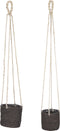 Mica Decorations Atlantic Plantenmand - Set van 2 - H16 x Ø16 cm - Grijs