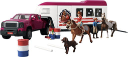 Schleich HORSE CLUB - Lakeside-truck met aanhangwagen - Inclusief 2 figuren en 2 paarden