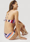 O'Neill Cali Mix Crop Bikini Top - Dunne verstelbare schouderbandjes - Panterprint - Rood AOP met blauw