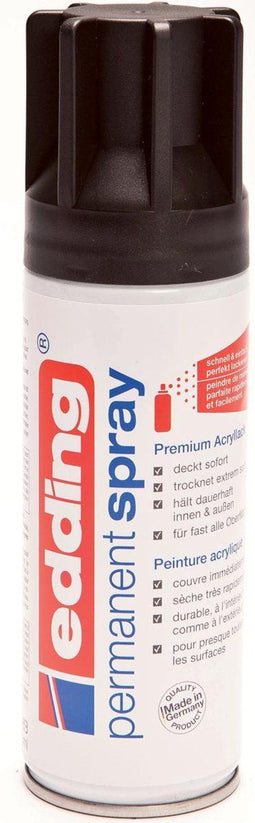 Verfspuitbus edding 5200 permanent spray mat diepzwart - 6 stuks