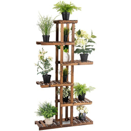 Coast Plantentrap - Plantenrek 6 niveaus - Natuurlijk dennenhout 75x25x140cm