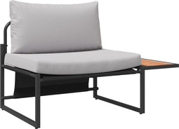 vidaXL - 2-delige - Tuinset - met - Enkel - Stoel - en - Lichtgrijze - Kussens