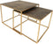 Vierkante Salontafel - 55x55x42/50x50x37 cm - Antiek goud - Metaal - Set van 2
