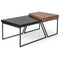 Set van 2 Salontafels - Moderne Stapelbare Bijzettafel - Gepoedercoate Metalen Poten - Zwart en Bruin (2 stuks)