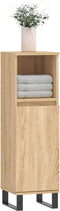 vidaXL - Badkamerkast - 30x30x100 - cm - bewerkt - hout - sonoma - eikenkleurig