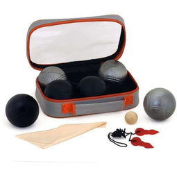 Dubbele jeu de boules set - K-RO - 3 matzwarte ballen 3 matstalen ballen - 720 g
