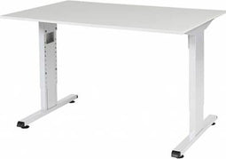 Verstelbaar Bureau - 120x80 grijs - wit frame
