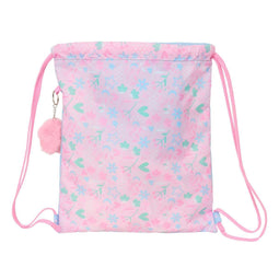 Rugtas met Koordjes BlackFit8 Smile Blauw Roze 35 x 40 x 1 cm